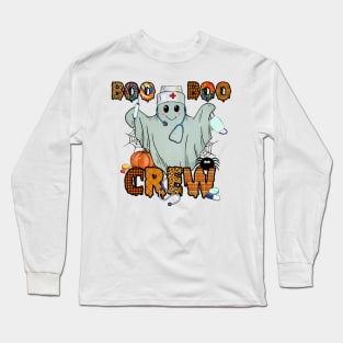 Boo Boo Crew Nurse Ghost Halloween Long Sleeve T-Shirt